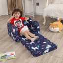 MOMCAYWEX Kids Sofa, 2-in-1 Flip-Out Foam Couch, Foldable Soft Play Lounge Chair, Light Purple