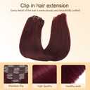 20 Inch #99J Burgundy Straight Clip in Human Hair Extensions 120g 7pcs Knotless Thick And Soft Wine Red Clip ins Straight Hair Extensions for Women