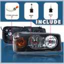 Headlights Assembly Fit for Mack Granite GU713 Lamp with Halogen Bulbs and Warm White,Both Sides Compatible with Select Mack Model Right Passenger,Left Driver Side (pair)