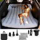 Car Air Mattress - Inflatable Camping Bed Compatible with Tesla Model Y, Thickened Flocked AirBed for Trunk/Backseat/Sedan/SUV/RV, Sleeping Pad for Camping Travel Outdoor (Grey) 
190cm x 130cm x 15cm