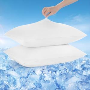 Avolare Cooling Pillow Cases Queen Size Set of 2, Arc-Chill 3.0 Cool Pillowcases for Hot Sleepers(Q-Max>0.5), Breathable&Stretchy Fabric, Softer Than Silk, Zipper Pillow Cases, White