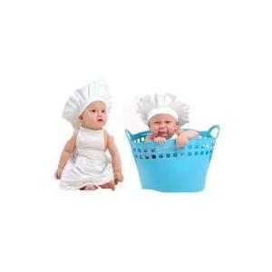 CHEFSKIN Kids Child Chef Outfit Includes Jacket Apron & Hat (Baby-Toddler (12-36 mos), White)