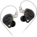 KZ ZS12 PRO X in Ear Monitor IEM Headphones,1DD+5BA Hybrid Wired Gaming Earbuds,KZ in Ear Monitor Gaming Earbuds Earphones with 2PIN Cable for Audiophile (Dark Black, NO Microphone)