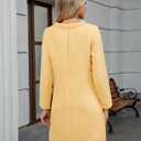 LifeShe Women's Long Sleeve Tweed Mini Dress Business Work Short Dress Elegant Cute Party Dresses (M)