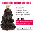 French Curl Braiding Hair 12 Inch Drak Brown Curly Braiding Hair 8 Packs Pre Stretched French Curl Braids Loose Wavy Synthetic Hair Extensions for Black Women (12 inch 8 packs)