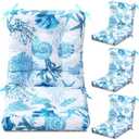 Hoteam 4 Set Outdoor Patio Chair Cushions 20 x 42 in Deep Seat Waterproof Patio Cushions Set for Furniture Replacement Removable Seat and Back (Ocean)