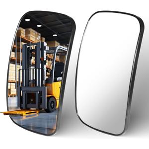 Universal Forklift Mirror - 8.2x4.8" Square HD Wide-Angle Convex Mirror - 1 Pair (Bracket Mounting)