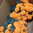 16" Artificial Mums Potted Plant, Faux Fall Chrysanthemum Flowers in Pot for Autumn Decor, Rustic Farmhouse Seasonal Decoration for Front Porch Entryway Indoor Outdoor Use (Orange)