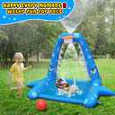 JOSEN Sprinkler for Kids Outdoor Play, Giant Inflatable Shark Water Toys Splash Pad with Basketball Hoop, Fun Sprinkler Summer Outdoor Game for 3-8 Years Old Children Boys Girls Gift