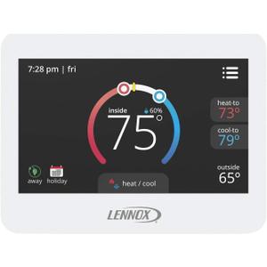 Lennox 17G74 CS7500 ComfortSense 7500 White Commercial Programmable Universal Multi-Stage Full-Color LCD Touchscreen Display Thermostat ASHRAE IECC FDD Compliant