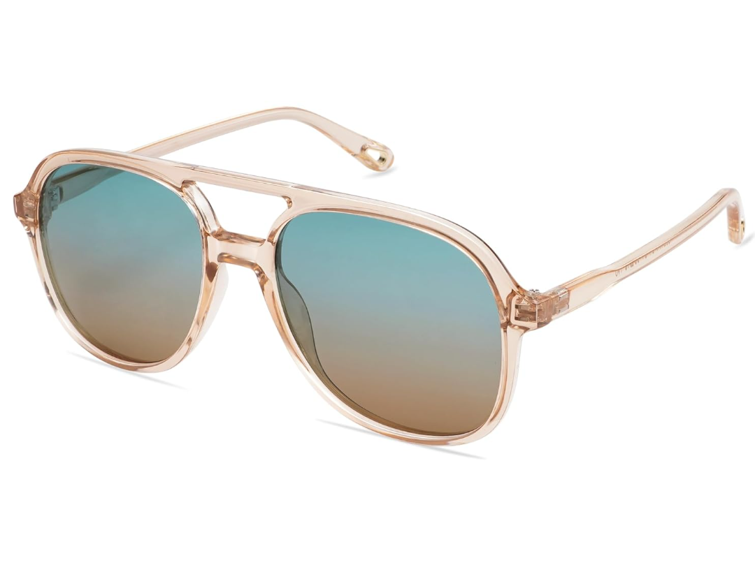 LIVHO Retro Polarized Aviator Sunglasses Womens Mens Classic 70s Vintage Trendy Square Aviators SJ2174