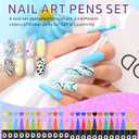 Professional Nail Art Pens Set of 24 Colors, Dual Tips Quick Drying Acrylic Paint Markers, Long Lasting Nail Design Kit for Salon, Home DIY Manicure, Gel Polish, French Nails & Nail Art Stickers