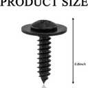 6 x 10 Sets Fender Liner Clips Splash Shield Screw Nut Kit Compatible with Honda Acura BMW 90308-SB2-013 90114-SE0-000 (Black)