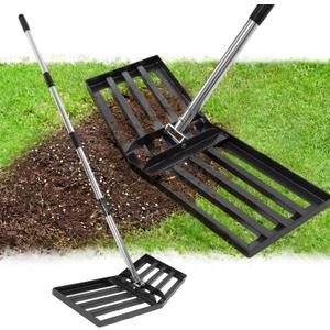 36" x 10" Lawn Leveling Rake, Angled Design Yard Leveler Rake