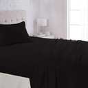 Amazon Basics Lightweight Breathable Super Soft Easy Care Wrinkle Resistant Brushed Microfiber Bed Sheet Set with 14-Inch Deep Pockets, Twin, Black, Solid