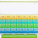 BUG HULL Monthly Pill Organizer, Moisture-Proof Large 28 Days Pill Box with Removable 4 Weeks Pill Case Rows, Medicine Pill Organizer, Travel Pills Organizer with One Month Pill Container for Vitamin