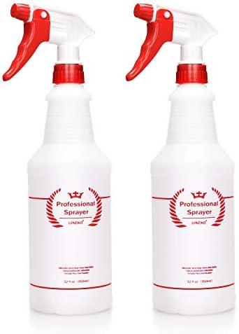 Plastic Spray Bottle 2 Pack, 32 Oz, All-Purpose Heavy Duty Spraying Bottles Leak Proof Mist Empty Water Sprayer for Cleaning Solution, Essential Oils, Hair, Planting, Pet with Adjustable Nozzle - Red