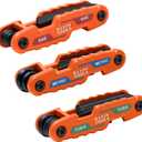 Klein Tools 70543 3-Piece Compact Folding Hex Key Set, Metric, SAE, Torx Sizes, 25 Keys, Industrial Strength Heat Treated Alloy Steel