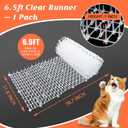 Transparent Cat Scat Mat with Spikes, 6.5FT Clear Cat Deterrent Mat for Sofa, Windowsill, Balcony & Garden, Cuttable Indoor Outdoor Pet Repellent Mat, 78 x 11 Inch