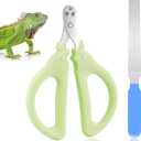 3 x Cat Nail Clippers with Nail File, Kitten Claw Nail Clippers for Trimming, Stainless Steel Pet Bearded Nail Clippers Tool for Dragon, Guinea Pig, Rabbits, Birds, Ferret Small Breed Animals(Green)