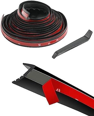 YAKEFLY 13.12Ft Car Window Seal Strip,Self Adhesive Auto Rubber Weather Draft Seal Strip,Universal V-Shaped Window Sealing Strip with Installation Tool,Auto Noise Insulation Draft Accessories