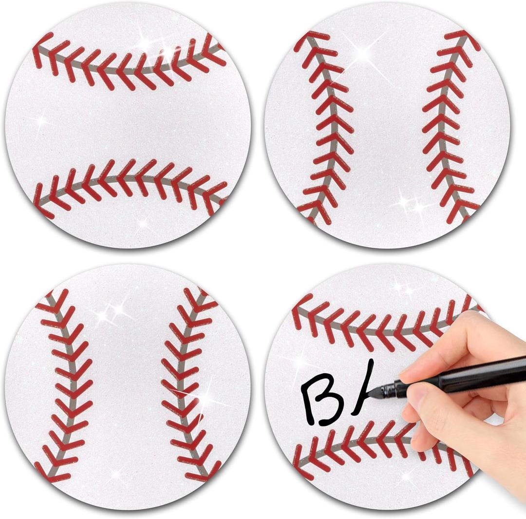 Glitter Baseball Cutouts- 100Pcs Sport Ball Cut Outs Bulletin Board Baseball Shape DIY Paper Cuts Party Decorations for Sports Theme Party Baby Shower Birthday Classroom Game Day Wall Decor Supplies