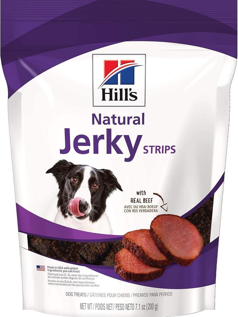 Hill's Natural Jerky Strips Dog Treats, Beef, 7.1 oz. Bag, Best By: 02/2027