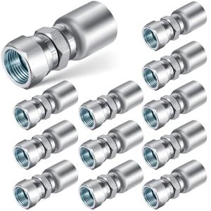Blulu 12 Pcs 3/8" Hose x 3/8" Jic 37 Hydraulic Hose Fittings Female Coupling End Swivel Crimp Hydraulic Fittings