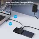 USB 3.0 to SATA IDE Adapter Hard Drive Reader, USB + Type C to External Hard Drive Disk HDD Converter Kit for Universal 2.5" 3.5" IDE HDD, 2.5" SSD, with 12V/2A Power Adapter