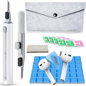 Cleaner Kit for Airpods, Earbuds Cleaning kit for Airpods Pro 1 2 3, Phone Cleaner kit with Brush for Bluetooth Earbuds Cleaner, Wireless Earphones,iPhone,Laptop, Camera (White2) SB-11