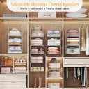Yuyetuyo 5 Tier Hanging Closet Organizer Separable Hanging Closet Shelves with 4 Hooks 2 Adjustable Dividers, Wire Storage Basket Bins for Clothing Sweaters Socks Dolls Handbags, Foldable