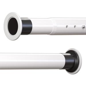 Oxdigi Room Divider Tension Curtain Rod Long / 102.4-122.1 inches Large No Drilling Adjustable Window Curtain Rod for Bathroom, Shower Indoor Decor/Cream White