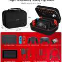 iVoler Carrying Storage Case for Nintendo Switch/Switch OLED Model (2021), Portable Travel All Protective Hard Messenger Bag Soft Lining 18 Games for Switch Console Pro Controller & Accessories Black, 6.2''/7.0''