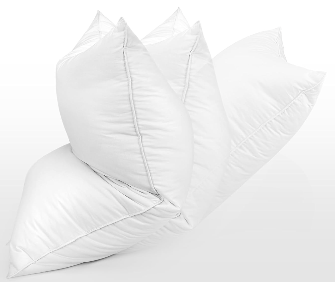zibroges Ultra Soft Feather Pillows Queen Size - Goose Down Hotel Bed Pillow for Sleeping, (Down Fiber) Fluffy Support Surround Fill Polyester for Back, Stomach, Side Sleepers (Ultra Soft)
