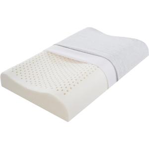 Ultra Thin Nature Latex Foam Pillow-Bouncy Yet Sturdy Soft and SupportiveUltra Slim Cervical Neck Contour Pillow for Back Sleepersfor Neck Shoulder Pain Relief(23.6"15.7"3.1"/3.9")