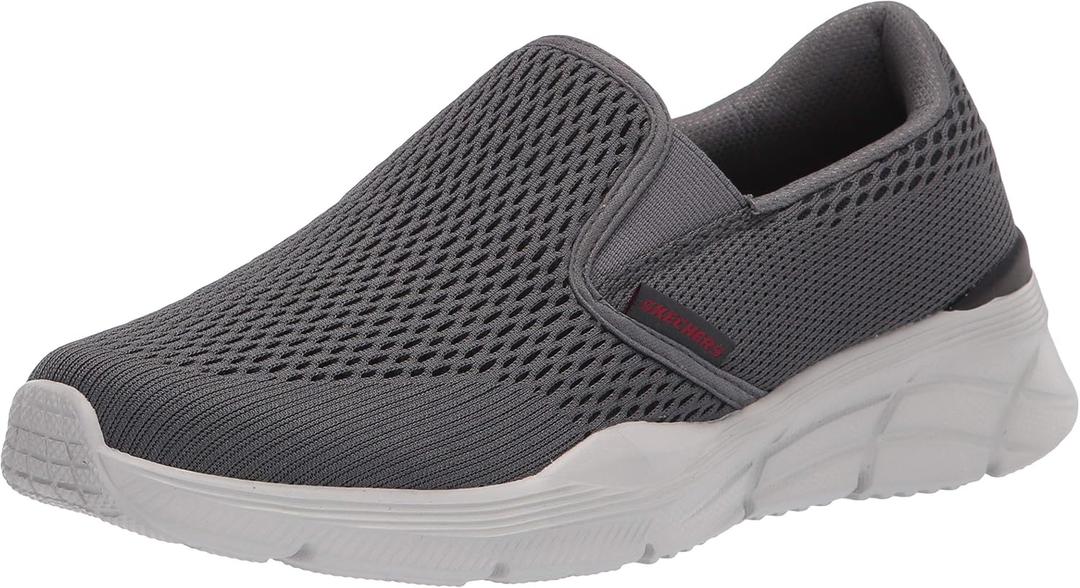 Skechers Men's Low-Top Loafer (10.5 X-Wide, Charcoal/Red)