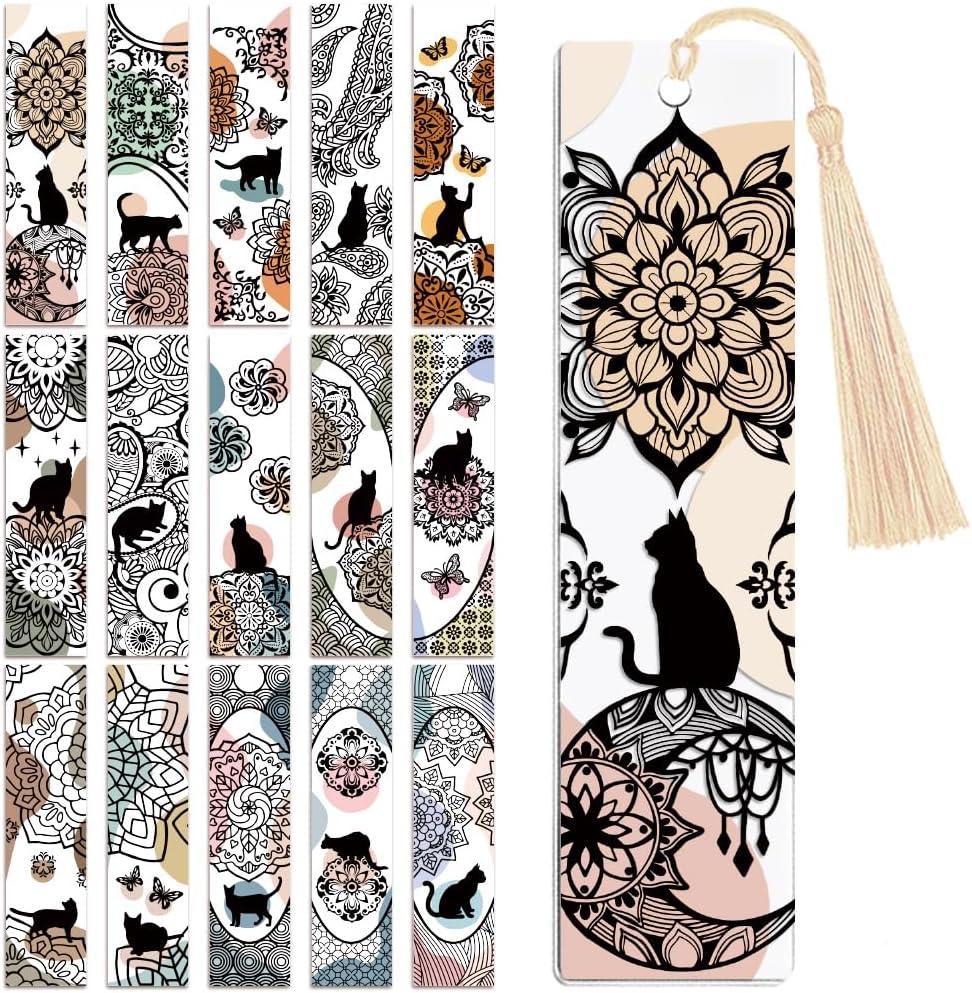 Peacoblue 30pcs UV DTF Bookmarks Transfer Stickers Wraps Retro Pattern for Women Men Reading, Waterproof Bookmarkers Decal(No Blank Bookmarks) for Acrylic Plastic Metal Blank Bookmark