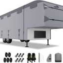5th Wheel RV Covers 40' ~ 44', Fifth Wheel Travel Trailer Cover with 7-PLy Layers Windproof Waterproof Toy Hauler Camper Cover RV Skirting for Winter Protection