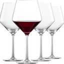 Physkoa Red Glasses Set of 4 23 oz Large Hand-Blown Crystal Glassware, Premium Burgundy Glasses for Red Lovers Wedding, Housewarming, Birthday, Mothers Day Gift for Women and Men