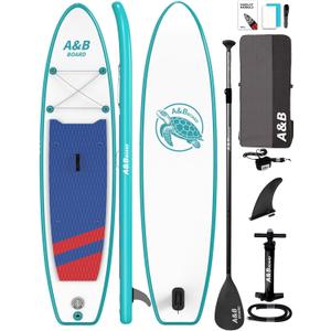 ABBOARD Inflatable Stand Up Paddle Board - Extra Wide Fishing Paddleboard with Sup Accessories Youth/Adults