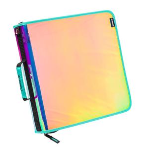 Case-it Iridescent Go Tab Zipper, 2" O-Ring with Removeable 5-Color tabbes, Expanding File Folder and Shoulder Strap and Handle, PS-440-VC, Iridescent