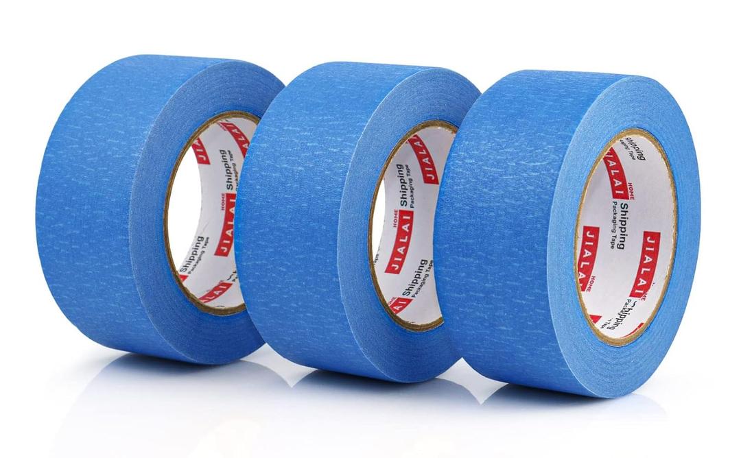 3 Pack Blue Painters Tape 1.88 Inches x 60 Yards, Premium Crepe Paper Masking Tape for Painting, Crafts and DIY - Professional Grade Paint Tape, UV Resistant, No Residue and Easy Removal