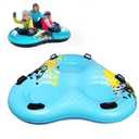 Extra Large 3-Person Snow Tube Big Handles Snow Sled for Kids and Adults Inflatable Sleds for Snow Durable Sledding Tubes Heavy Duty Ski Circle