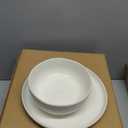 Ceramic Dinnerware Sets for 4,Handcraft Wavy Rim Stoneware Plates and Bowls Sets,Highly Chip and Crack Resistant | Dishwasher & Microwave & Oven Safe Dishes set,Service for 4 (12pc)-White &Wave