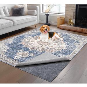 Non-Slip Rug Pads 8 x 10 ft, 100% Waterproof Extra Large Area Rugs Non Skid Rug Pad for All Floors and Finishes Durable Hardwood Floor Protective Felt Keeps Rugs in Place, Safe and Secure (8ftX10ft)