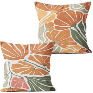 Boho Abstract Floral Pillow Covers 18x18, Modern Floral Room Decor, Modern Colorful Flower Decorative Throw Pillow Covers for Couch Bed Home Room Bedroom Decor, Set of 2