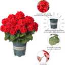 Geraniums Artificial Flowers for Outdoors, 2 Pack Potted Plants Fake Geranium Bush Realistic Fake Flowers Greenery UV Resistant Faux Flowers for Outdoor Planters Outside Gardens Front Door Indoor, Mix