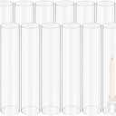 12 PCS Clear Glass Hurricane Candle Holder Sleeve，D:2.5" H:6" Bottomless Cylinder Glass Candleholder, Open Flame Candle Chimney Tube Cover, Open Ended Candle Shade