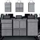 Hovom Car Trunk Organizer, Large Capacity Trunk Organizer for SUV, Detachable Vehicle Seat Back Hanging Storage Organizer with Zippers, Waterproof Car Storage Bag with 7 Pockets (Gray)