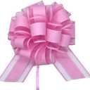 6 Pieces Large Pull Bows, Pink Gift Bow, 6 inches, Party Gift Wedding Ribbon Bows for Wrapping Boxes or Flower Decorations, Day Present Decoration Bow (Pink)